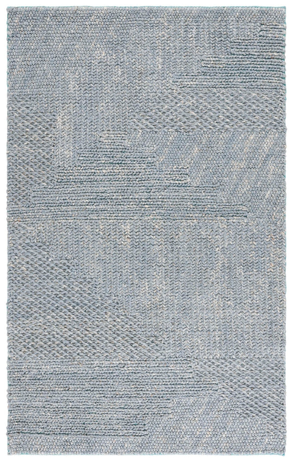 Safavieh Natural Hand Woven Area Rug – Eco-friendly Hemp & Cotton Blend For Stylish Home Decor & Comfort Grey ,Blue 80% Hemp,20% Cotton Nf560k-8