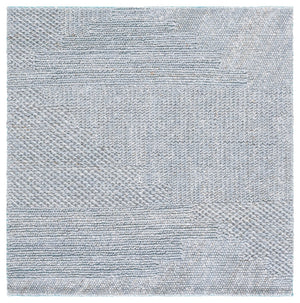 Safavieh Natural Hand Woven Runner Rug In Elegant Grey And Blue Hues, Eco-friendly For Every Decor Style Grey ,Blue 80% Hemp,20% Cotton Nf560k-6sq