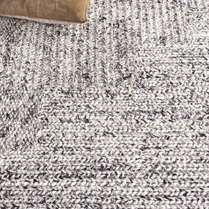 Safavieh Natural Hand Woven Runner Rug In Elegant Grey And Blue Hues, Eco-friendly For Every Decor Style Black ,Ivory 80% Hemp,20% Cotton Nf560z-5