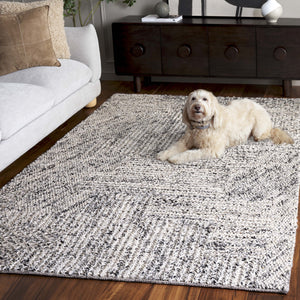 Safavieh Natural Hand Woven Runner Rug In Elegant Grey And Blue Hues, Eco-friendly For Every Decor Style Black ,Ivory 80% Hemp,20% Cotton Nf560z-5