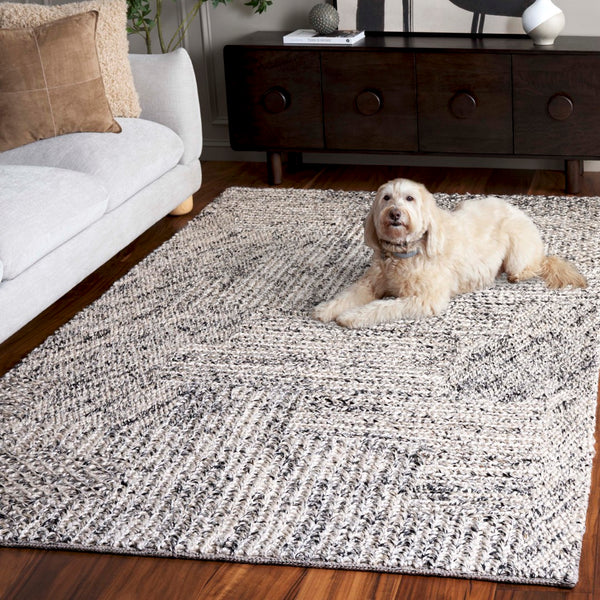 Safavieh Natural Hand Woven Area Rug – Eco-friendly Hemp & Cotton Blend For Stylish Home Decor & Comfort Black ,Ivory 80% Hemp,20% Cotton Nf560z-8