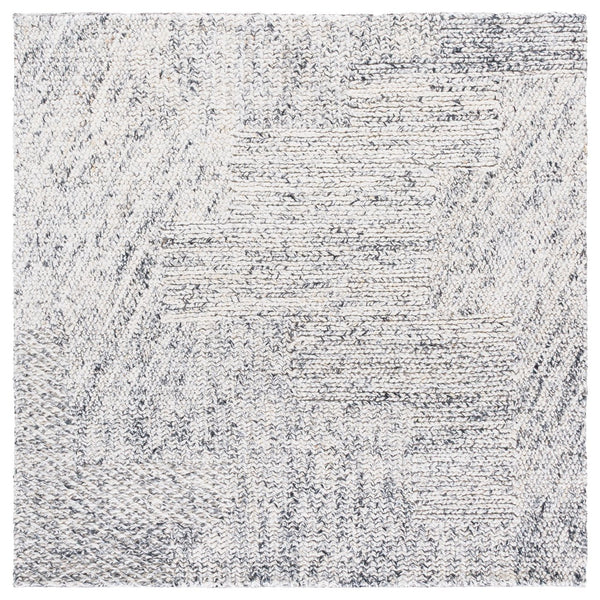 Safavieh Natural Hand Woven Runner Rug In Elegant Grey And Blue Hues, Eco-friendly For Every Decor Style Black ,Ivory 80% Hemp,20% Cotton Nf560z-6sq