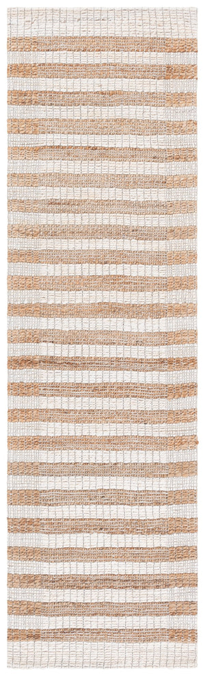 Safavieh Natural Fiber Runner Rug - Handcrafted Eco-friendly Design With Elegant Stripes For Any Space Natural ,Ivory 80% Hemp,15% Cotton,5% Polyester Nf561a-28