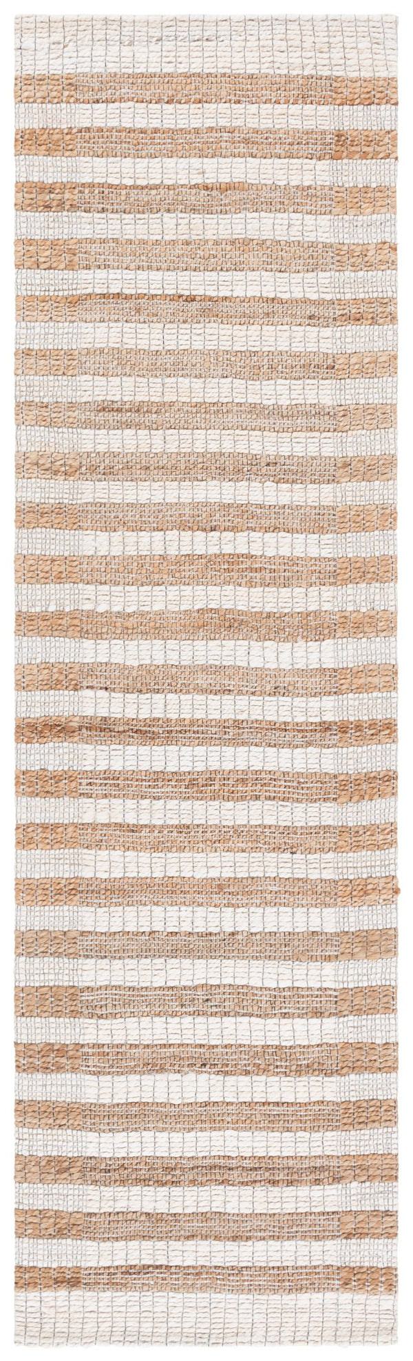 Safavieh Natural Fiber Runner Rug - Handcrafted Eco-friendly Design With Elegant Stripes For Any Space Natural ,Ivory 80% Hemp,15% Cotton,5% Polyester Nf561a-28