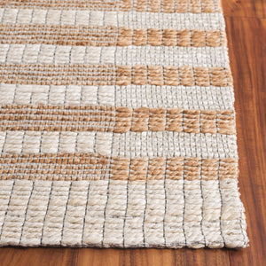 Safavieh Natural Fiber Runner Rug - Handcrafted Eco-friendly Design With Elegant Stripes For Any Space Natural ,Ivory 80% Hemp,15% Cotton,5% Polyester Nf561a-5