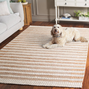 Safavieh Natural Fiber Runner Rug - Handcrafted Eco-friendly Design With Elegant Stripes For Any Space Natural ,Ivory 80% Hemp,15% Cotton,5% Polyester Nf561a-5