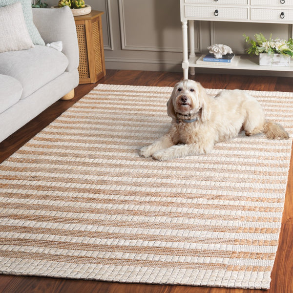 Safavieh Natural Fiber Area Rug - Exquisite Handmade Design In Soft Neutral Tones For Elegant Home Décor Natural ,Ivory 80% Hemp,15% Cotton,5% Polyester Nf561a-6sq