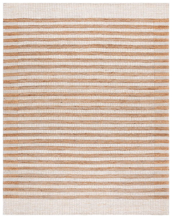 Safavieh Natural Fiber Runner Rug - Handcrafted Eco-friendly Design With Elegant Stripes For Any Space Natural ,Ivory 80% Hemp,15% Cotton,5% Polyester Nf561a-8