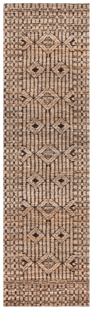 Safavieh Natural Fiber Runner Area Rug: Elegant Jacquard Weave Design In Striking Hues For Any Space Natural ,Black 80% Hemp,15% Cotton,5% Polyester Nf562a-28
