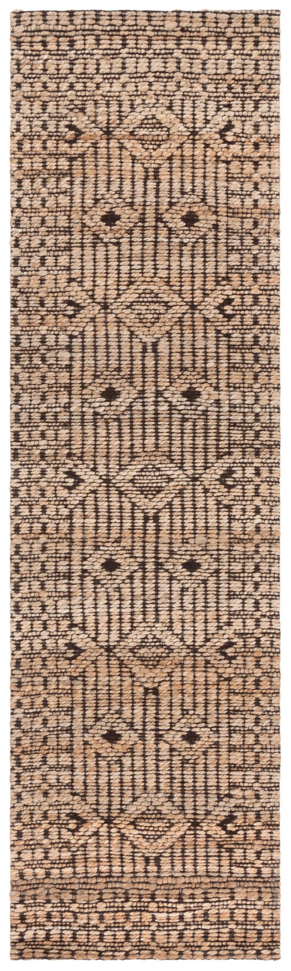 Safavieh Natural Fiber Area Rug – Elegant Eco-friendly Design In Geometric Motif For Stunning Home Decor Natural ,Black 80% Hemp,15% Cotton,5% Polyester Nf562a-6