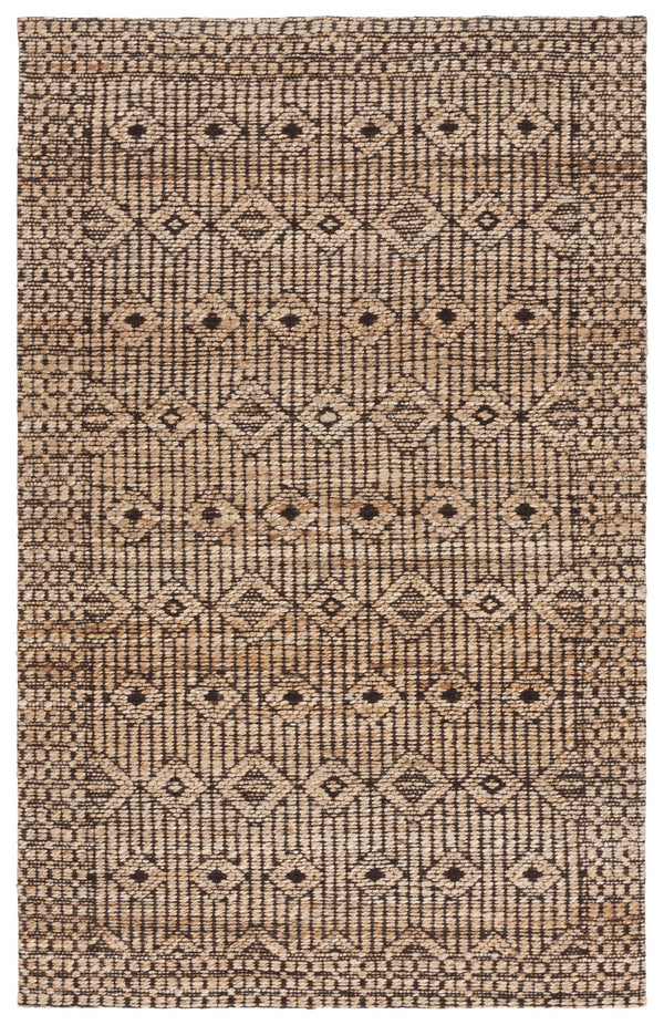 Safavieh Natural Fiber Runner Area Rug: Elegant Jacquard Weave Design In Striking Hues For Any Space Natural ,Black 80% Hemp,15% Cotton,5% Polyester Nf562a-5