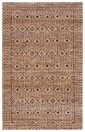 Safavieh Natural Fiber Area Rug – Elegant Eco-friendly Design In Geometric Motif For Stunning Home Decor Natural ,Black 80% Hemp,15% Cotton,5% Polyester Nf562a-6