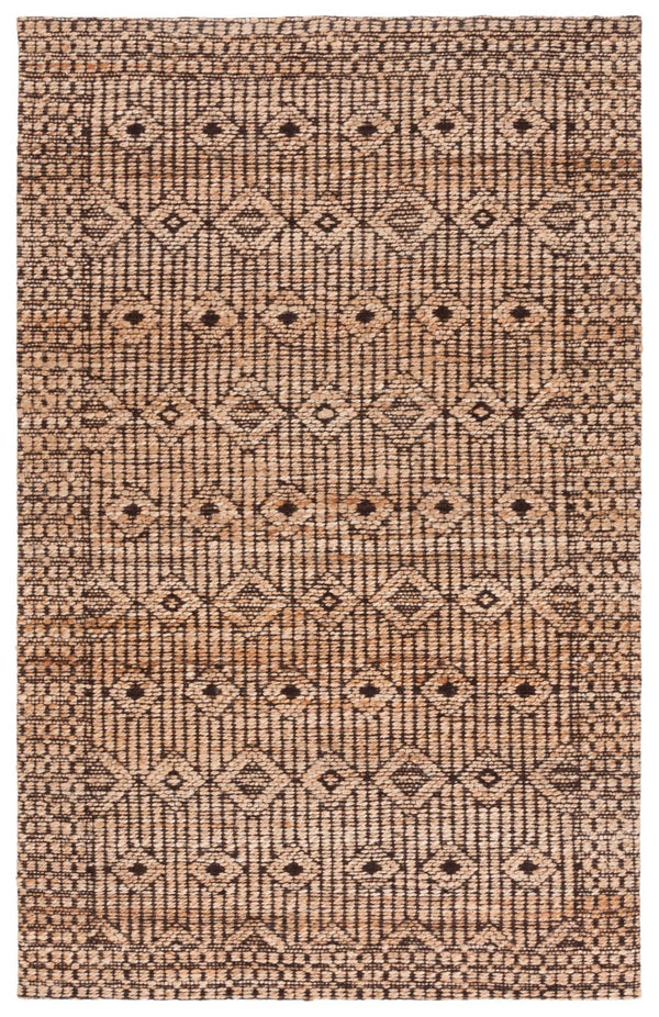 Safavieh Natural Fiber Area Rug – Elegant Eco-friendly Design In Geometric Motif For Stunning Home Decor Natural ,Black 80% Hemp,15% Cotton,5% Polyester Nf562a-6
