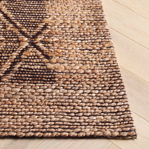 Safavieh Natural Fiber Area Rug - Elegant Jacquard Weave In Earthy Tones For Cozy Living Spaces And Style Natural ,Brown 80% Hemp,15% Cotton,5% Polyester Nf563a-4