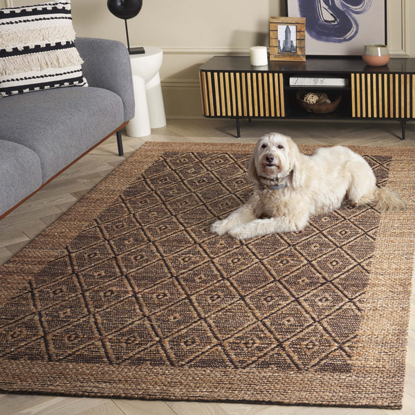 Safavieh Natural Runner Rug - Elegant Geometric Design, Eco-friendly Fiber Blend, Perfect For Hallways & Living Spaces Natural ,Brown 80% Hemp,15% Cotton,5% Polyester Nf563a-5