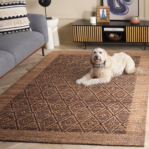 Safavieh Natural Fiber Area Rug - Elegant Jacquard Weave In Earthy Tones For Cozy Living Spaces And Style Natural ,Brown 80% Hemp,15% Cotton,5% Polyester Nf563a-4