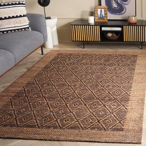 Safavieh Natural Fiber Area Rug - Elegant Jacquard Weave In Earthy Tones For Cozy Living Spaces And Style Natural ,Brown 80% Hemp,15% Cotton,5% Polyester Nf563a-4