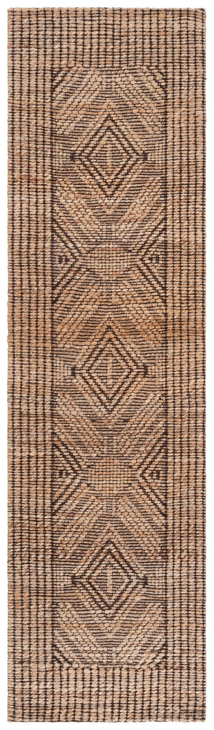 Safavieh Natural Fiber Runner Rug - Handwoven Elegant Design With Geometric Motifs For Timeless Home Décor Natural ,Black 80% Hemp,15% Cotton,5% Polyester Nf564a-28