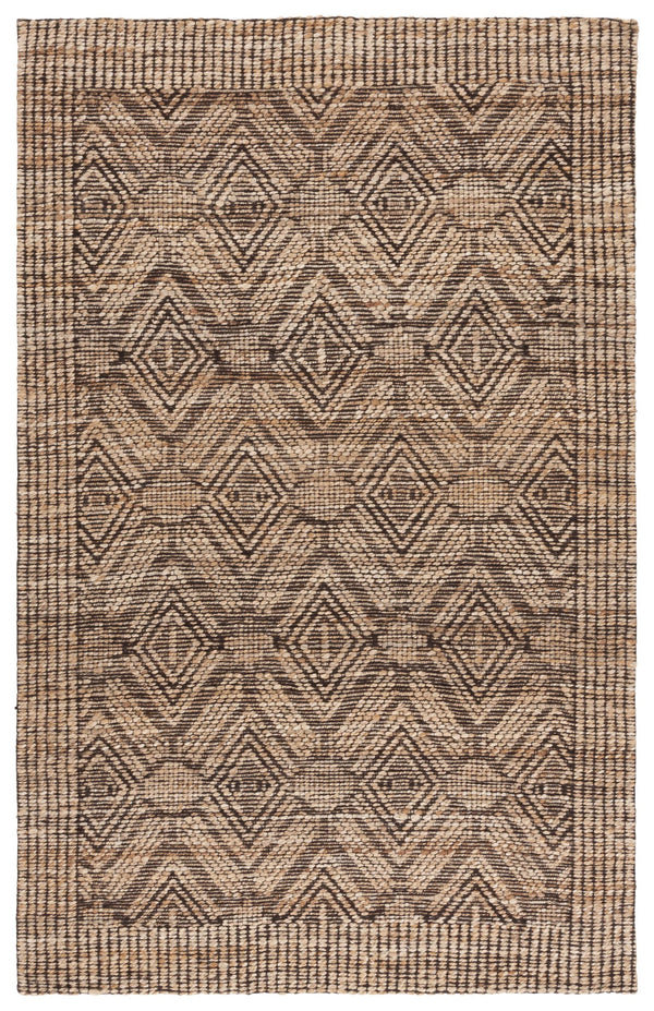 Safavieh Natural Fiber Runner Rug - Handwoven Elegant Design With Geometric Motifs For Timeless Home Décor Natural ,Black 80% Hemp,15% Cotton,5% Polyester Nf564a-5