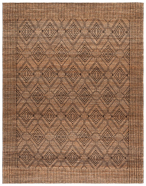 Safavieh Natural Fiber Runner Rug - Handwoven Elegant Design With Geometric Motifs For Timeless Home Décor Natural ,Black 80% Hemp,15% Cotton,5% Polyester Nf564a-8