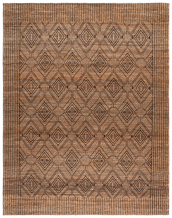 Safavieh Natural Fiber Runner Rug - Handwoven Elegant Design With Geometric Motifs For Timeless Home Décor Natural ,Black 80% Hemp,15% Cotton,5% Polyester Nf564a-8