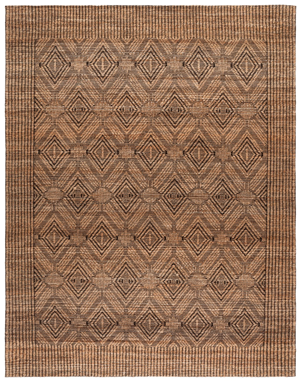 Safavieh Natural Fiber Area Rug - Elegant Geometric Design In Black & Natural Hues For Timeless Style Natural ,Black 80% Hemp,15% Cotton,5% Polyester Nf564a-4
