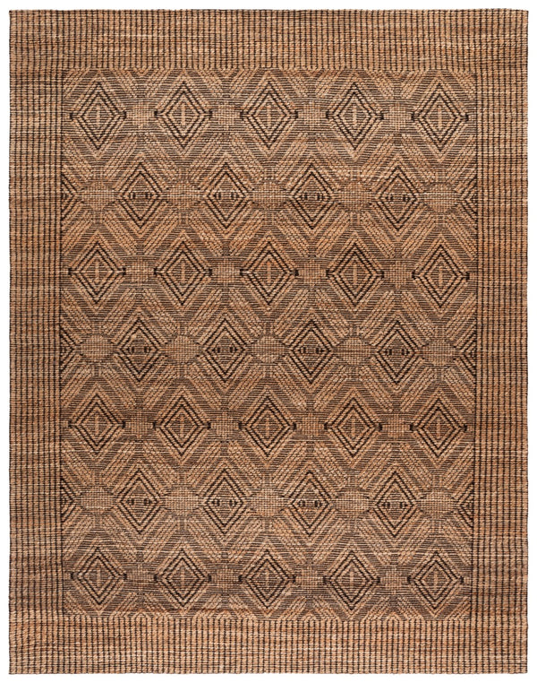 Safavieh Natural Fiber Area Rug - Elegant Geometric Design In Black & Natural Hues For Timeless Style Natural ,Black 80% Hemp,15% Cotton,5% Polyester Nf564a-4