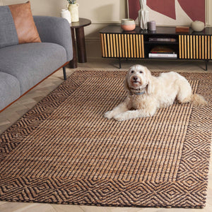 Safavieh Natural Fiber Area Rug - Handcrafted Geometric Design, Sustainable Elegance For Your Home Decor Natural ,Brown 80% Hemp,15% Cotton,5% Polyester Nf565a-6