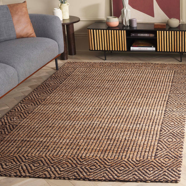Safavieh Natural Fiber Area Rug - Handcrafted Geometric Design, Sustainable Elegance For Your Home Decor Natural ,Brown 80% Hemp,15% Cotton,5% Polyester Nf565a-6