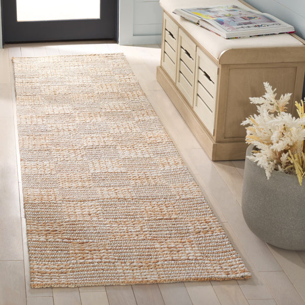 Safavieh Natural Fiber Artisan-crafted Area Rug In Elegant Jacquard Weave For Sustainable Luxury Living Natural ,Ivory 80% Hemp,15% Cotton,5% Polyester Nf567a-9
