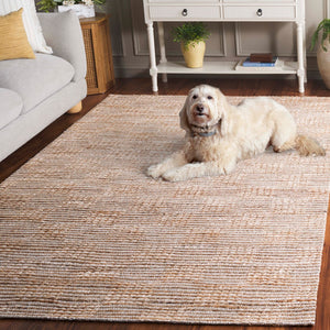 Safavieh Natural Fiber Artisan-crafted Area Rug In Elegant Jacquard Weave For Sustainable Luxury Living Natural ,Ivory 80% Hemp,15% Cotton,5% Polyester Nf567a-9