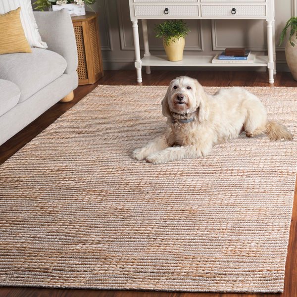 Safavieh Natural Fiber Artisan-crafted Area Rug In Elegant Jacquard Weave For Sustainable Luxury Living Natural ,Ivory 80% Hemp,15% Cotton,5% Polyester Nf567a-9