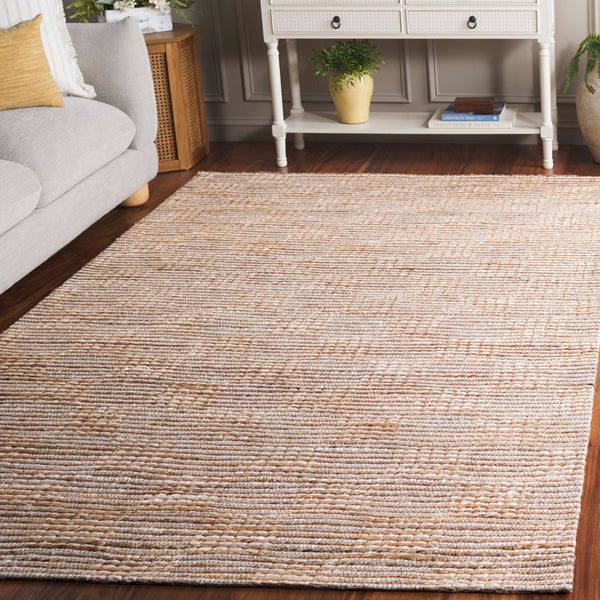 Safavieh Natural Fiber Artisan-crafted Area Rug In Elegant Jacquard Weave For Sustainable Luxury Living Natural ,Ivory 80% Hemp,15% Cotton,5% Polyester Nf567a-9