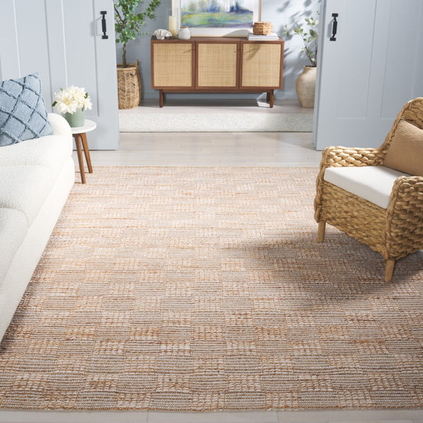 Safavieh Natural Fiber Artisan-crafted Area Rug In Elegant Jacquard Weave For Sustainable Luxury Living Natural ,Ivory 80% Hemp,15% Cotton,5% Polyester Nf567a-9