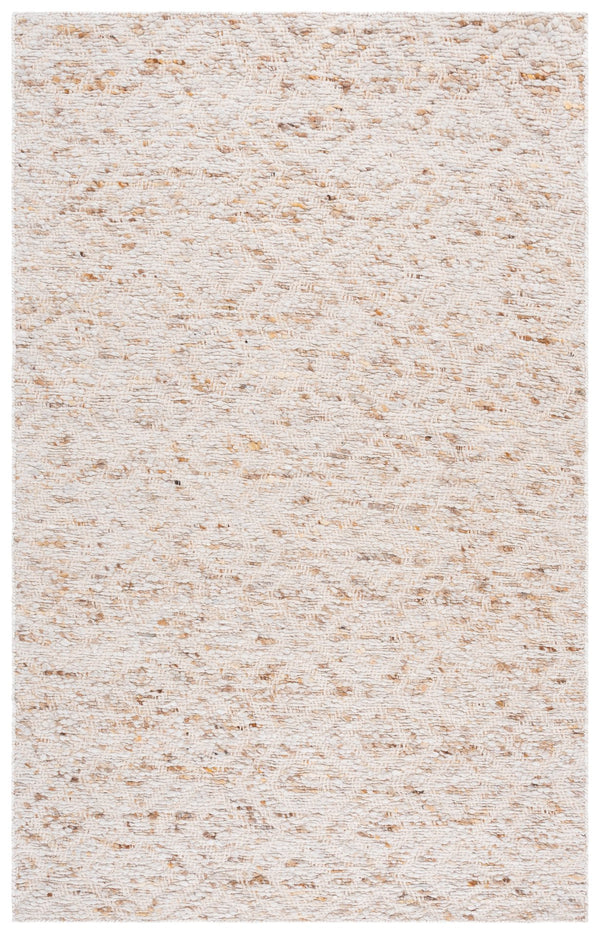 Safavieh Natural Handwoven Beige Geometric Rug 5X8 — Wool Blend, Low Profile 7/8" Pile, Durable Artisanal Style 6'-0" x 9'-0" NF569B-6