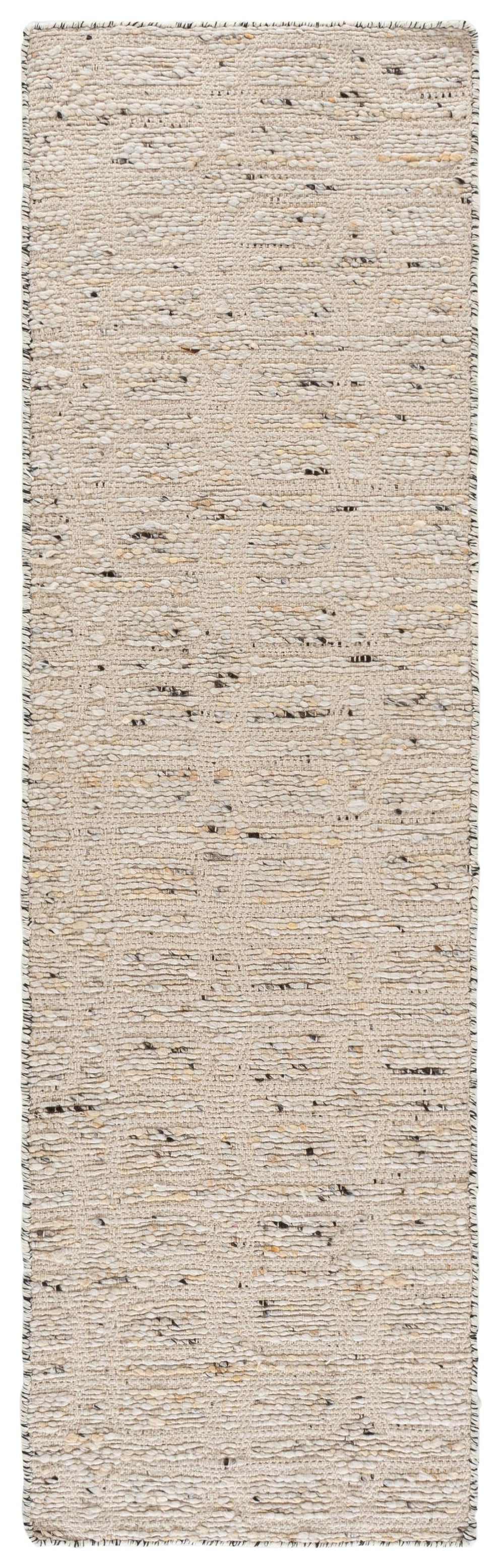 Safavieh Natural Hand-Woven Wool Blend Runner In Ivory Beige — Coastal Casual Low Pile Rug For Hallways 2'-3" x 8'-0" NF570A-28