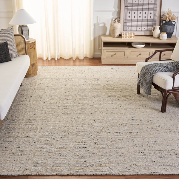 Safavieh Natural Hand-Woven Ivory-Beige Square Rug — Plush Low-Profile Wool Blend For Cozy, Coastal Style 6'-0" x 6'-0" NF570A-6SQ