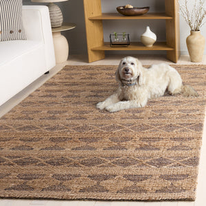 Safavieh Natural Handwoven Geometric Jute Rug 8X10 Coastal Black Neutral Texture 7/8" Pile, Artisanal 9'-0" x 12'-0" NF571Z-9