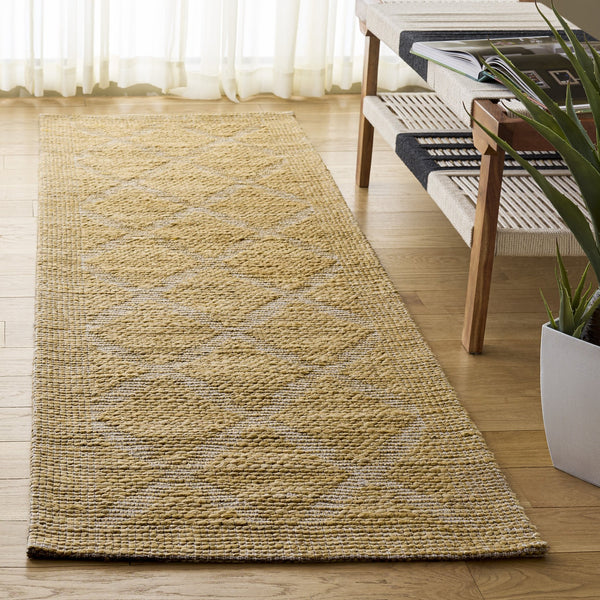 Safavieh Natural Handwoven Jute Rug In Ivory — Coastal Geometric Design, Durable 7/8" Pile, Artisanal Charm 6'-0" x 6'-0" NF572A-6SQ