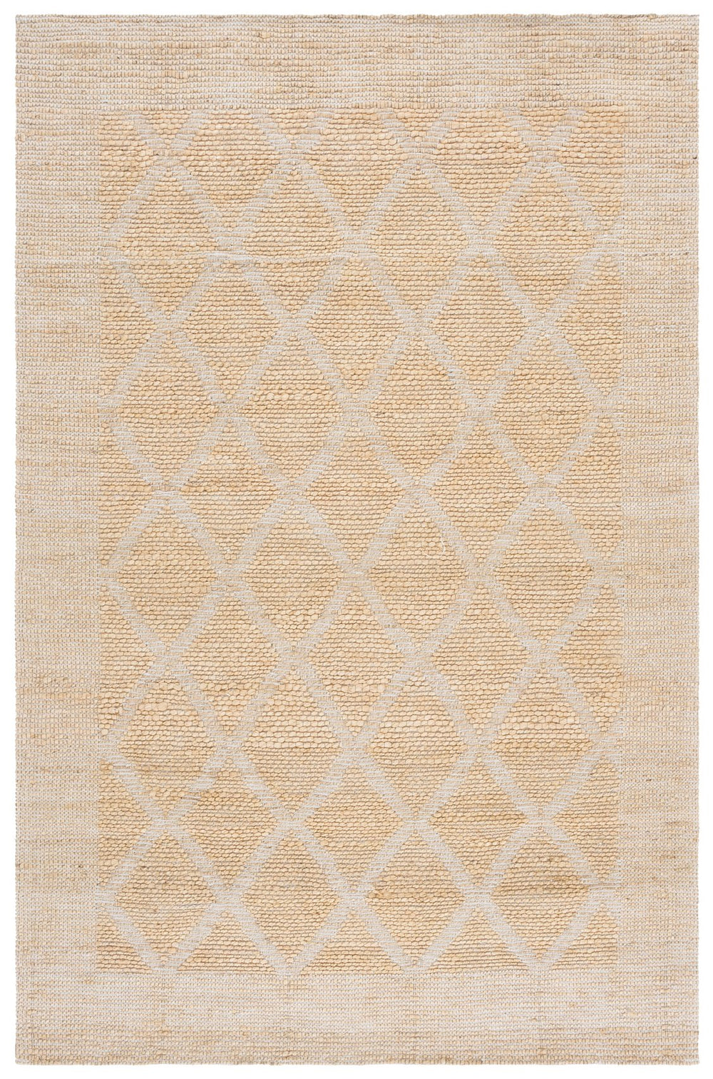 Safavieh Natural Hand-Woven Jacquard Ivory Area Rug — Coastal Geometric Texture, 85% Jute Durable Elegance 8'-0" x 10'-0" NF572A-8