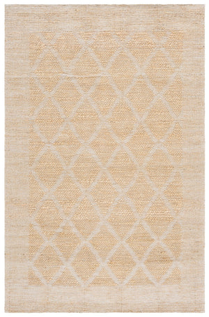 Safavieh Natural Hand-Woven Jute Ivory Rug With Geometric Jacquard Pattern — Coastal Texture, Durable Craftsmanship 4'-0" x 6'-0" NF572A-4