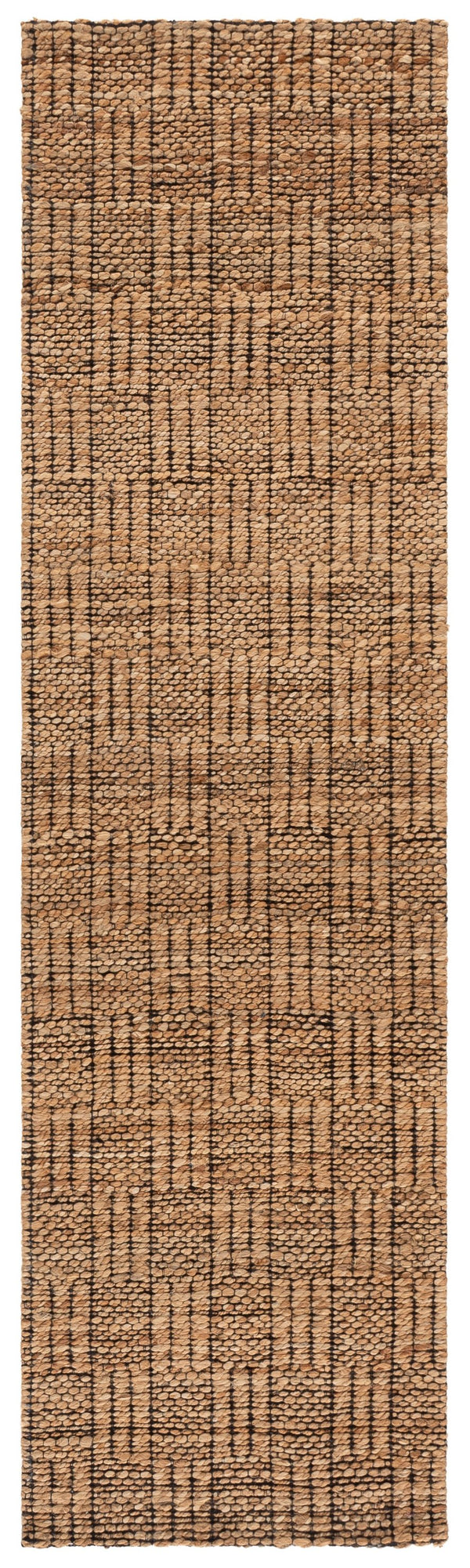 Safavieh Natural Hand‑Woven Jute Rug 8X10 Geometric Black Natural Texture Low Profile Durable Artisanal 8'-0" x 10'-0" NF574Z-8