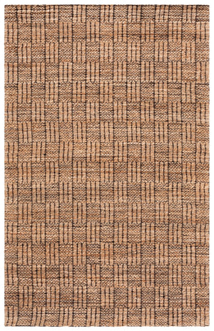 Safavieh Natural Hand‑Woven Jute Rug 8X10 Geometric Black Natural Texture Low Profile Durable Artisanal 8'-0" x 10'-0" NF574Z-8