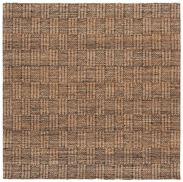 Safavieh Natural Hand‑Woven Jute Rug 8X10 Geometric Black Natural Texture Low Profile Durable Artisanal 8'-0" x 10'-0" NF574Z-8
