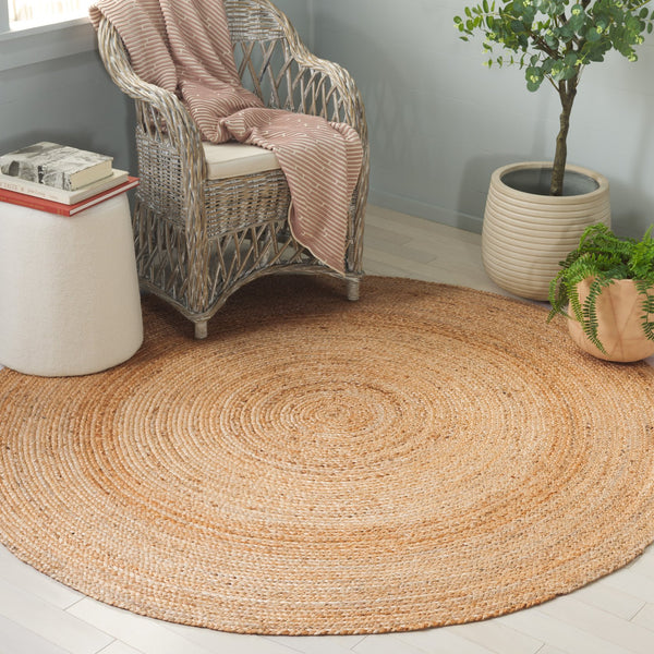 Safavieh Natural Hand Woven Jute Area Rug - Eco-friendly Round Design For Timeless Elegance In Any Space Natural Jute Nf601a-6r