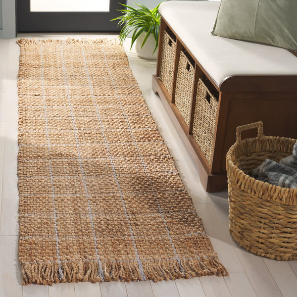 Safavieh Natural Handwoven Jute Area Rug 5X8 Low-Profile Natural Bleach Tones Coastal Rustic Texture 5'-0" x 8'-0" NF602B-5