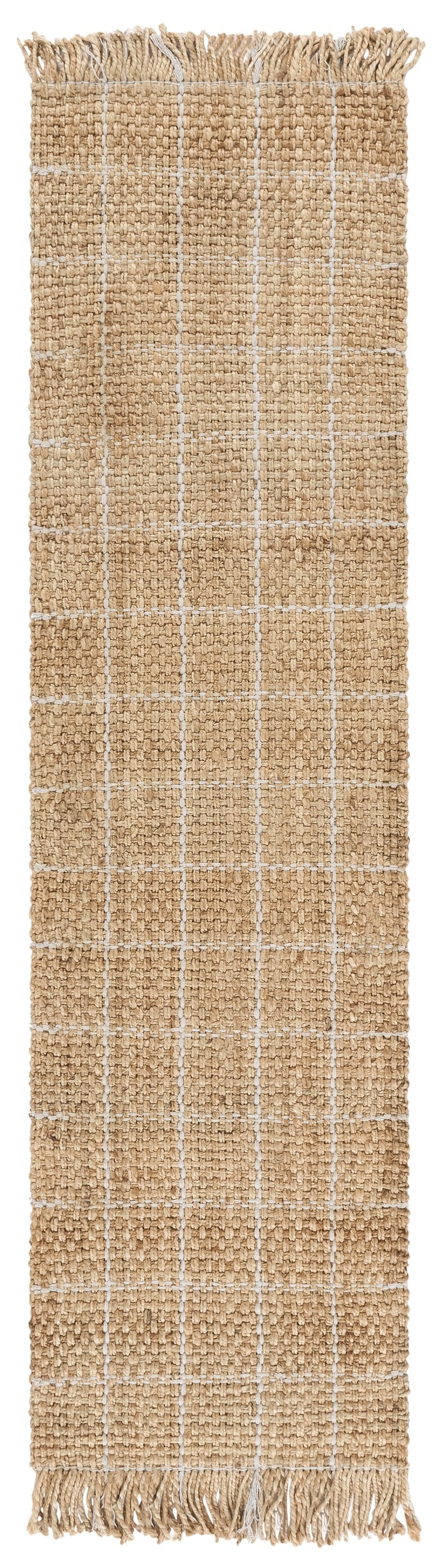 Safavieh Natural Jute Hand‑Woven Rug With Bleached Tones — Sustainable Low‑Pile Texture For High‑Traffic Spaces 4'-0" x 6'-0" NF602B-4