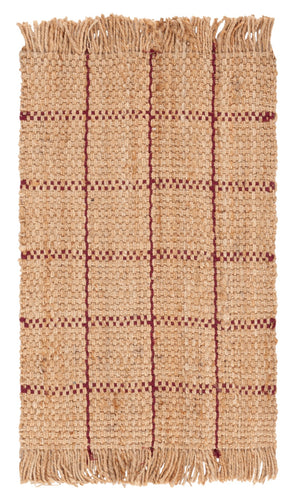 Safavieh Natural Fiber Area Rug - Handwoven Jute 4ft X 6ft - Sustainable Elegance For Any Room Decor Natural ,Wine Jute Nf602s-6
