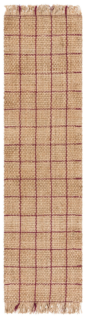 Safavieh Natural Fiber Area Rug - Handwoven Jute 4ft X 6ft - Sustainable Elegance For Any Room Decor Natural ,Wine Jute Nf602s-6