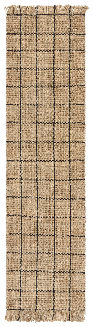 Safavieh Natural Handwoven Jute Area Rug With Black Geometric Accents — Eco-Friendly, Low-Profile Texture 5'-0" x 8'-0" NF602Z-5
